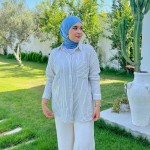 Ensemble Chemise Kamraya Rayée bleu ( rayures fines )