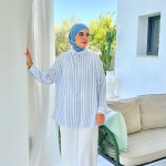 Ensemble Chemise Rayée Bleu Ciel