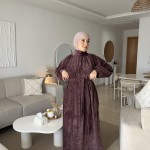 Robe Velours Aubergines Fade