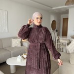 Robe Velours Aubergines Fade