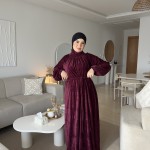 Robe Velours Burgundy