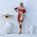 Burkini Bali Vert/Rouille 4 Piéces ( JUPE COURTE )