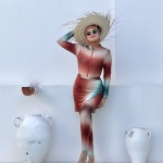 Burkini Bali Vert/Rouille 4 Piéces ( JUPE COURTE )
