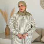 Ensemble Chemise Rayée Vert Olive
