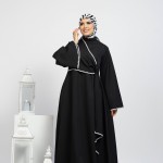 Abaya Mayan Noir Avec Foulard Chiffon Gratuit