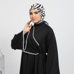 Abaya Mayan Noir Avec Foulard Chiffon Gratuit