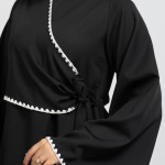 Abaya Mayan Noir Avec Foulard Chiffon Gratuit